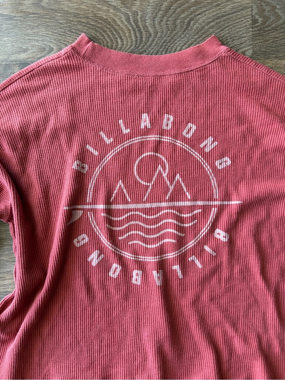 Billabong Surf Girl Waffle Knit Crop Thermal Beach Coastal Grunge M - Picture 4 of 4